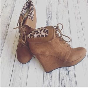 Women’s Cheetah Leopard Wedge Heel Shoes